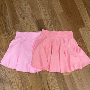OQQ Women's Skirt Set Pink XL Pleated Athletic Skort Tennis Golf Workout